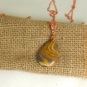 Gemstone Tear Drop Pendant On Rose Gold Chain
