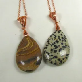 Gemstone Tear Drop Pendant On Rose Gold Chain