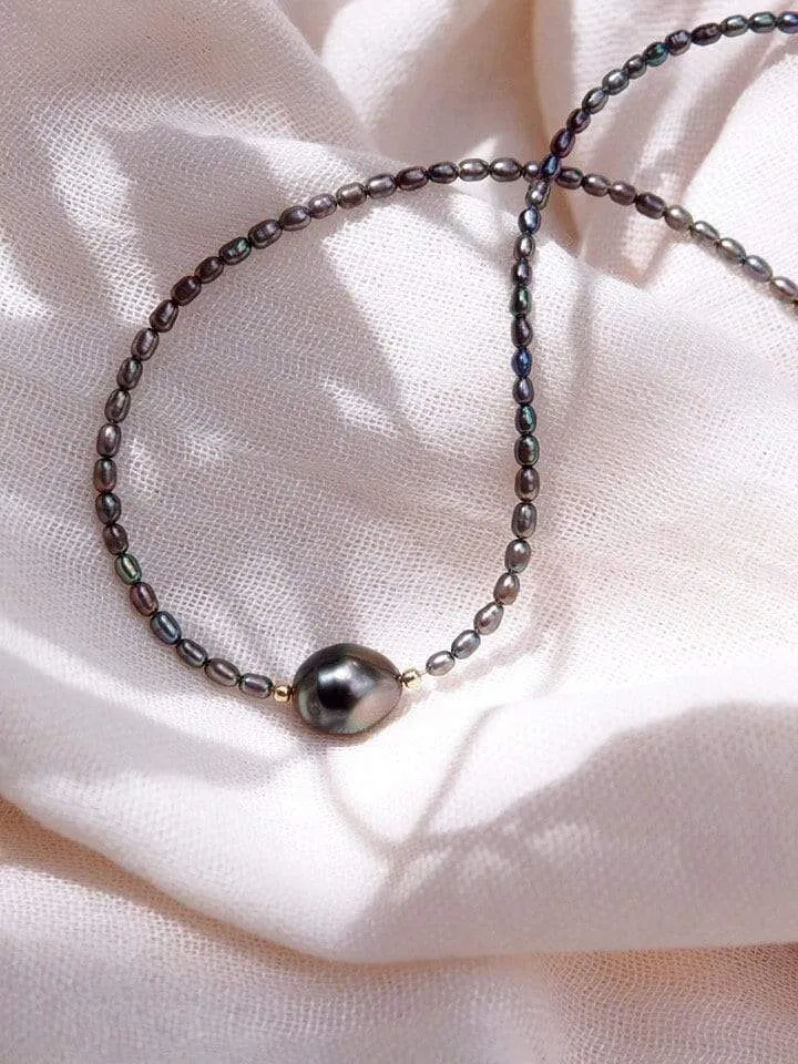 Genuine Tahitian Pearl Choker Necklace - Kaimalie