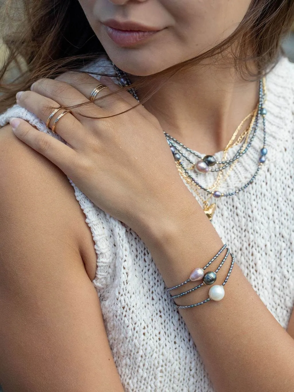 Genuine Tahitian Pearl Choker Necklace - Kaimalie