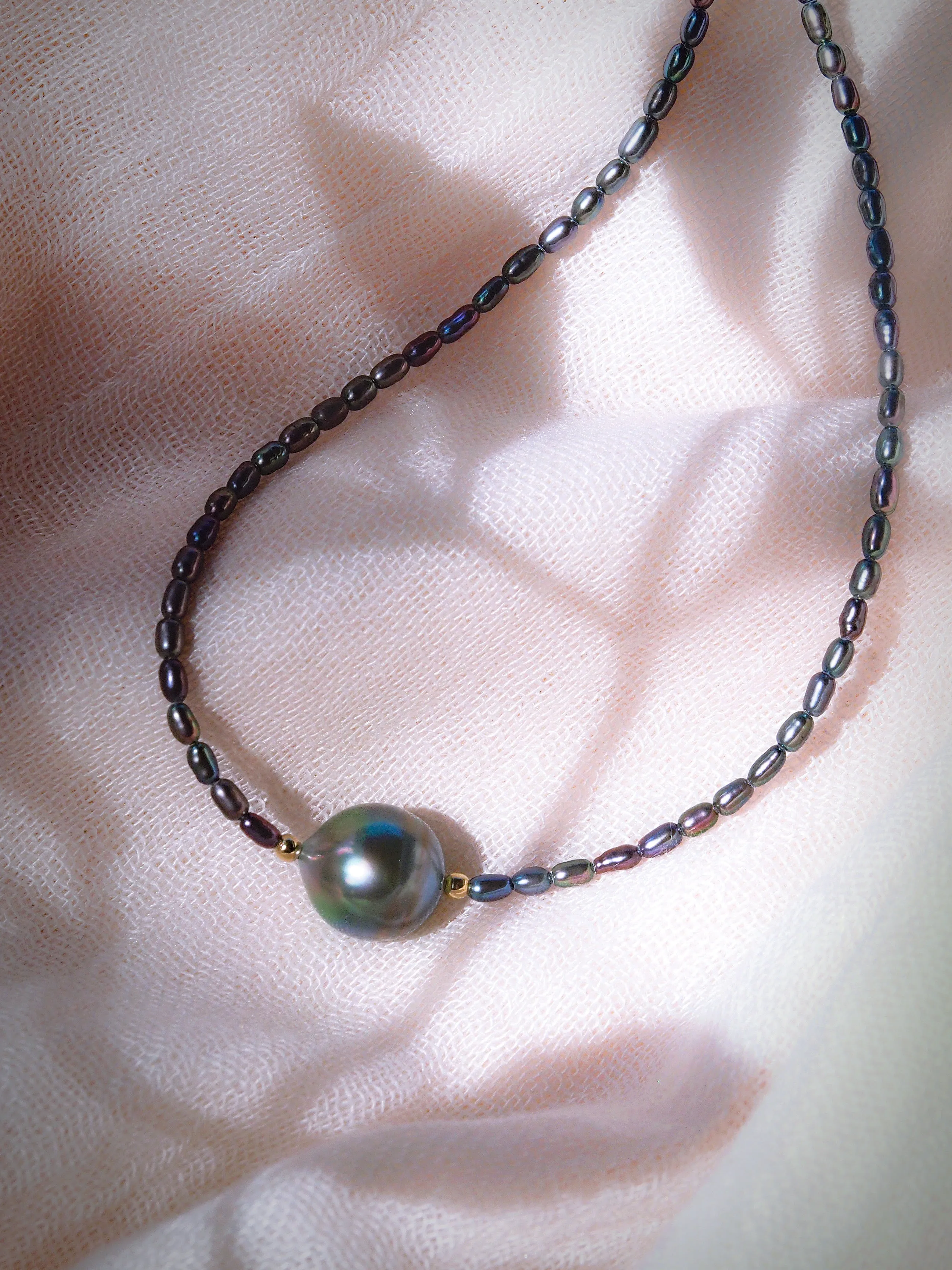 Genuine Tahitian Pearl Choker Necklace - Kaimalie