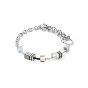 GeoCUBE® Iconic Precious Chain bracelet grey-beige