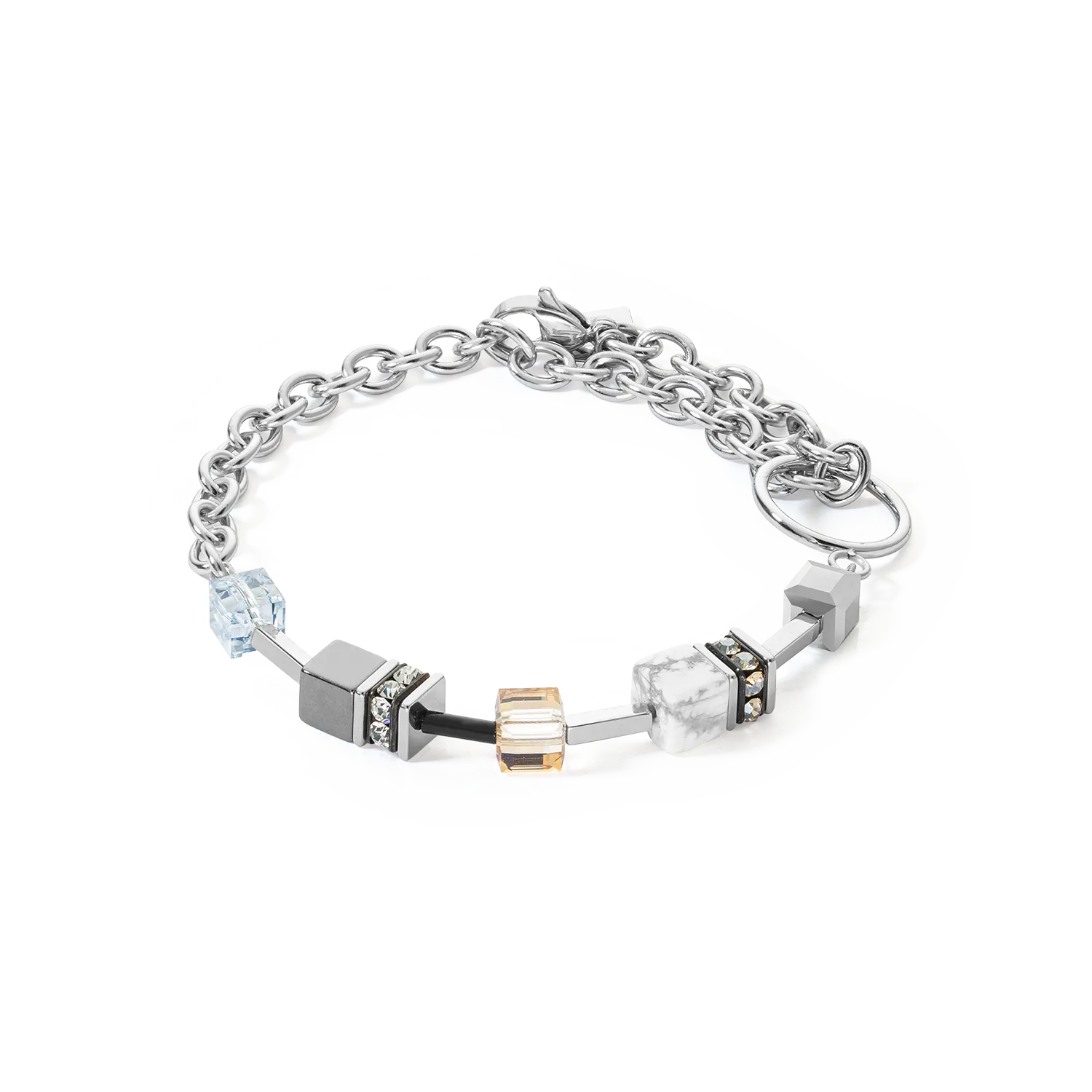 GeoCUBE® Iconic Precious Chain bracelet grey-beige