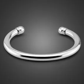 Glossy Bracelet Silver Plated Platinum U Shape Simple Bracelet