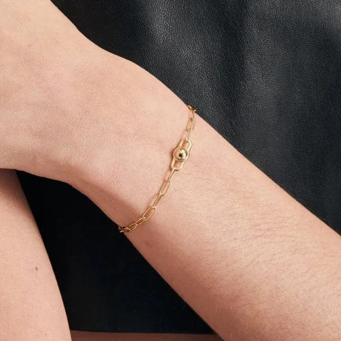 Gold Orb Link Chunky Chain Bracelet B045-02G
