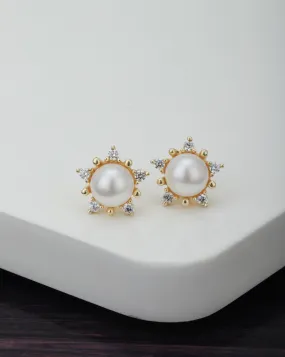 Gold Plated & Quartz Stone Key Drop Earring For Women