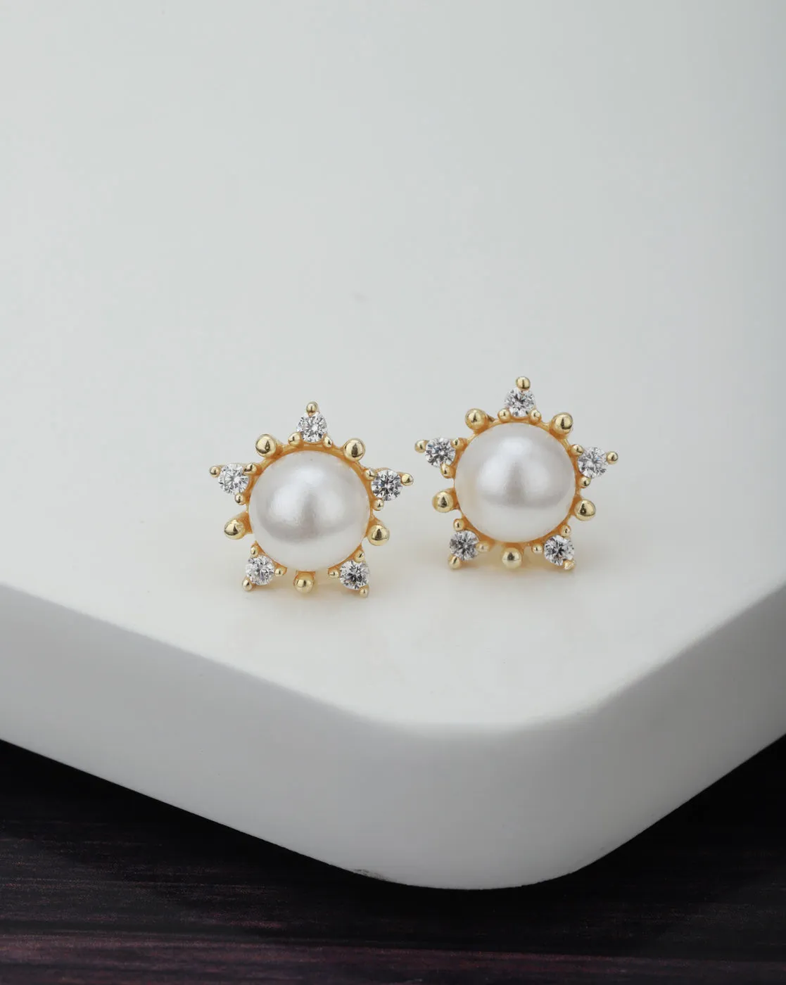 Gold Plated & Quartz Stone Key Drop Earring For Women
