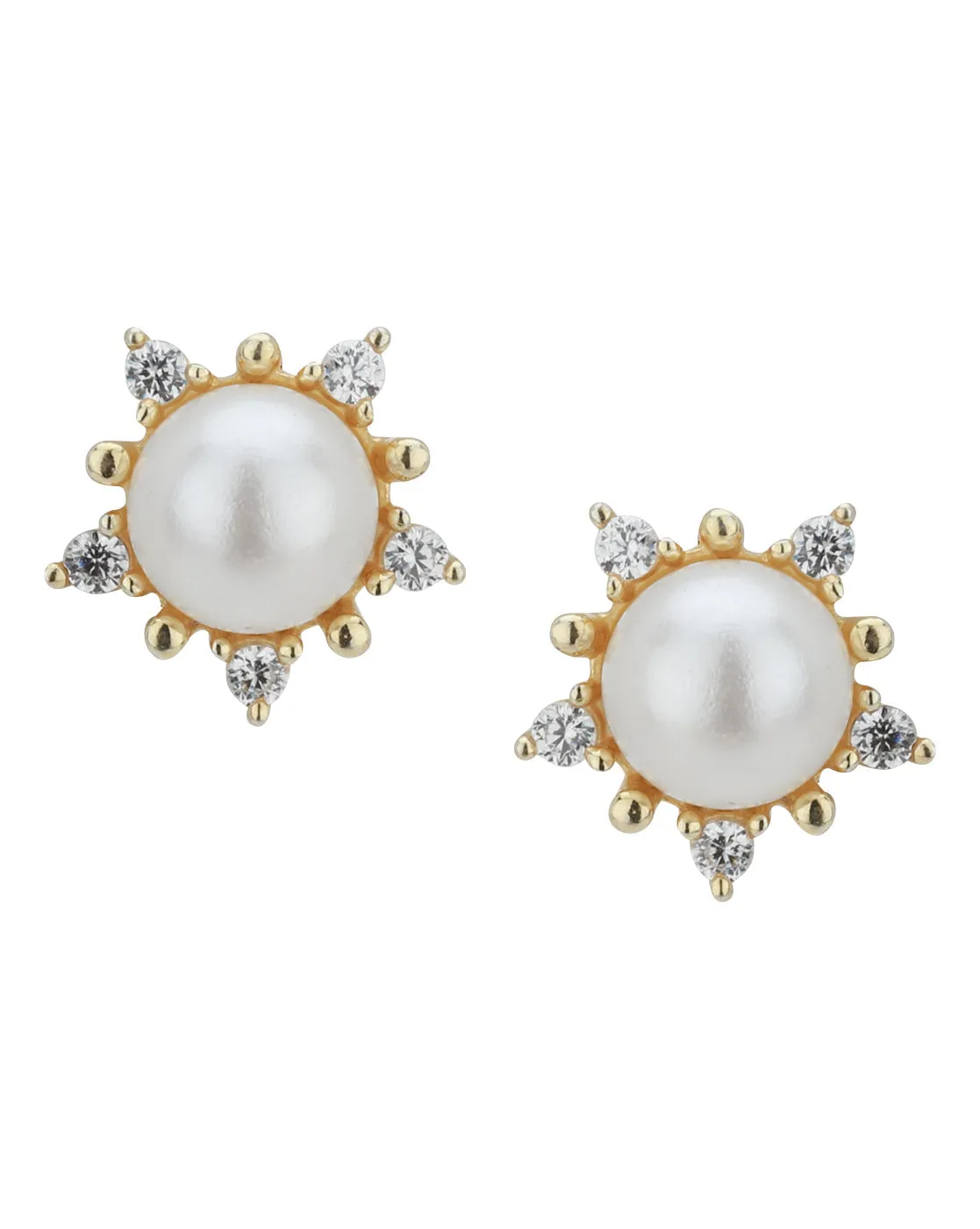 Gold Plated & Quartz Stone Key Drop Earring For Women