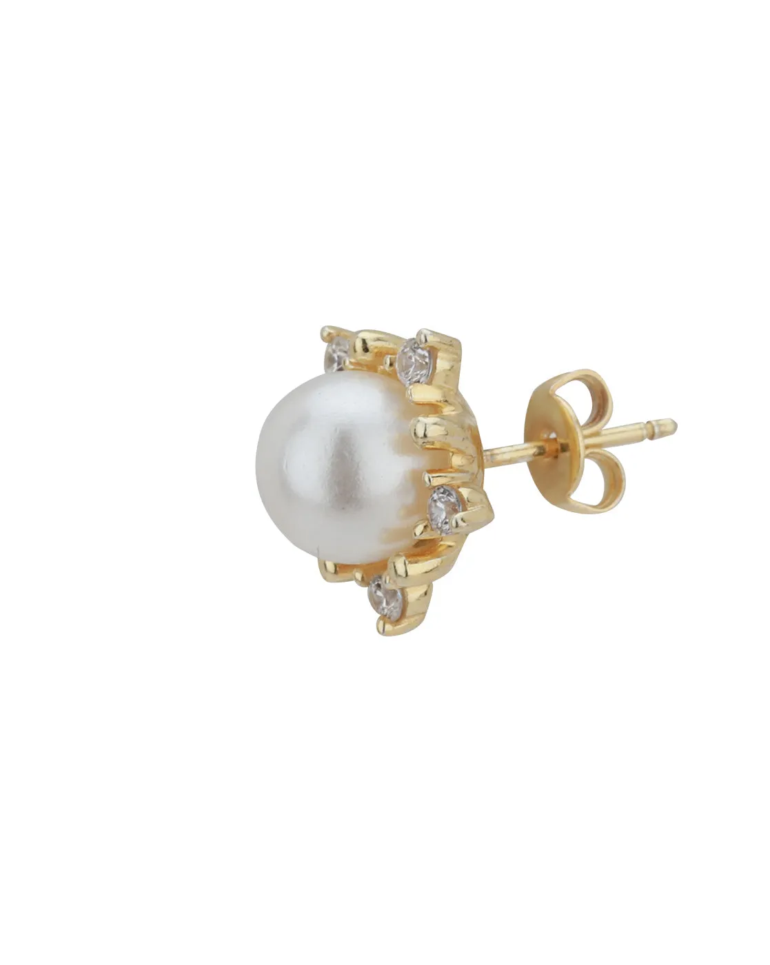 Gold Plated & Quartz Stone Key Drop Earring For Women