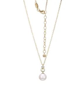 Gold Plated Sterling Silver Freshwater Pearl Drop Necklace (SI5256)