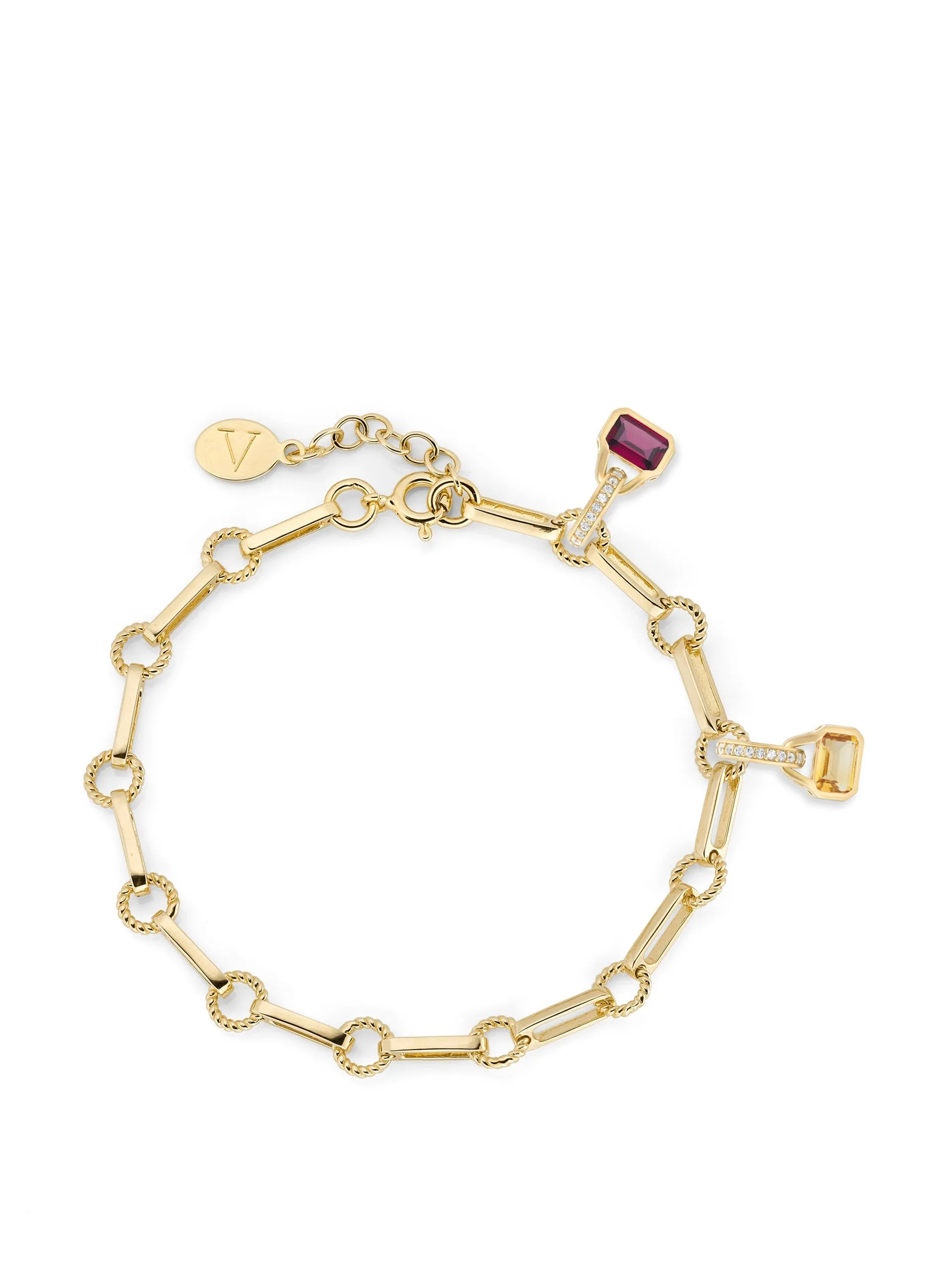 Gold twisted link vintage chain bracelet