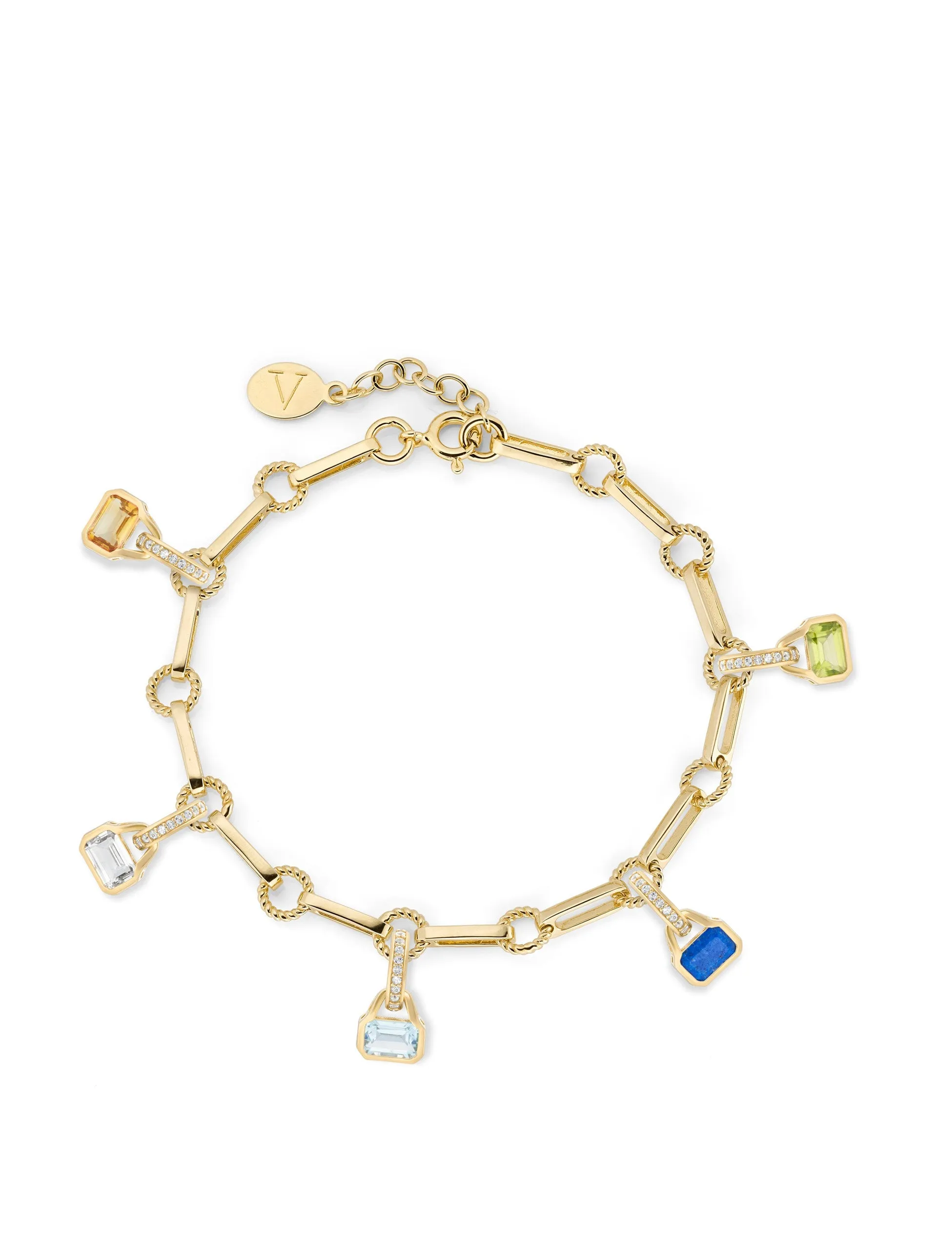 Gold twisted link vintage chain bracelet
