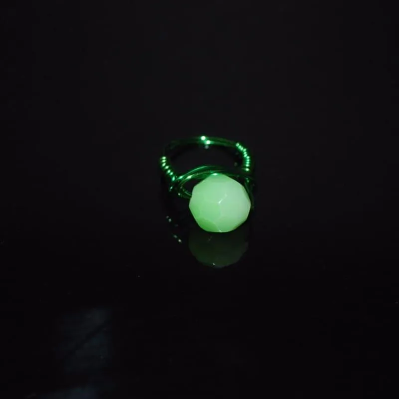 Green Jade Faceted Wired Ring