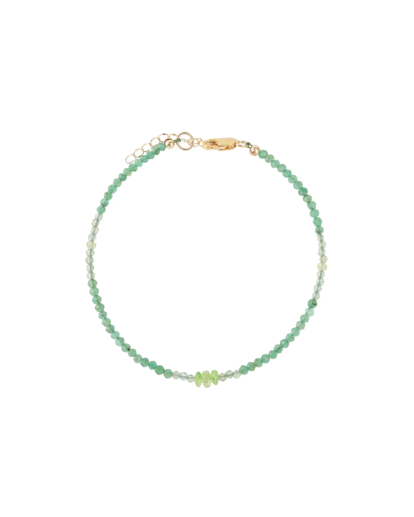 Green Mix Stone Bracelet | 2mm - 4mm