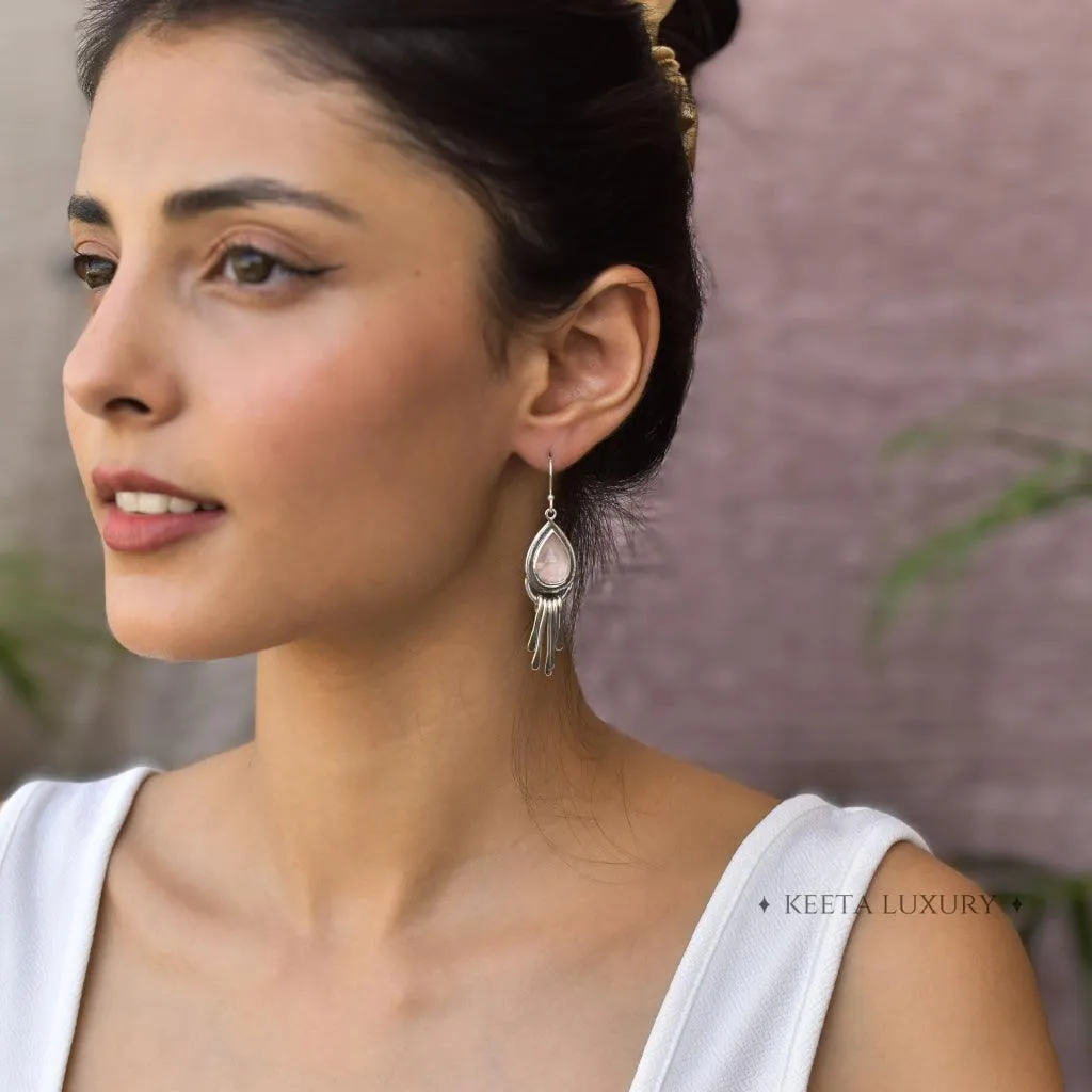 Gypsy Tears - Rose Quartz Earrings