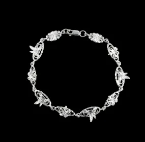 Handband Chain Bracelet with Humming Bird & Hibiscus Flower -