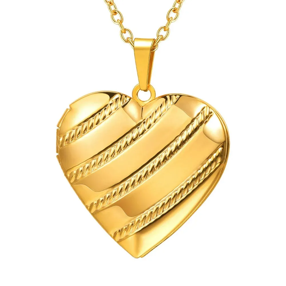 Heart Pendant Rose Gold Photo Locket Necklace for Womens That Holds Pictures Memorial Jewelry Girls Mom Wife Birthday Christmas Gifts