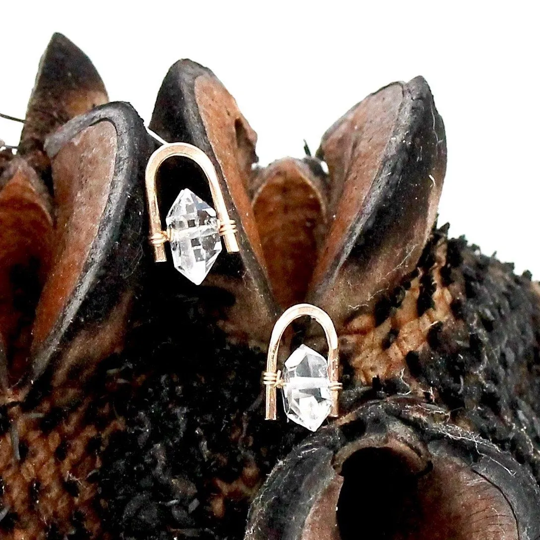 Herkimer Diamond Staple Earrings