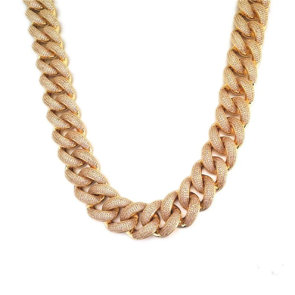 HUGE 24MM 3D Cuban Bling Bling Chain White/Yellow Gold