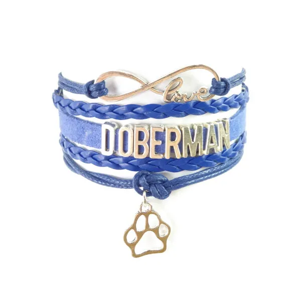 Infinity Love Doberman Bracelet