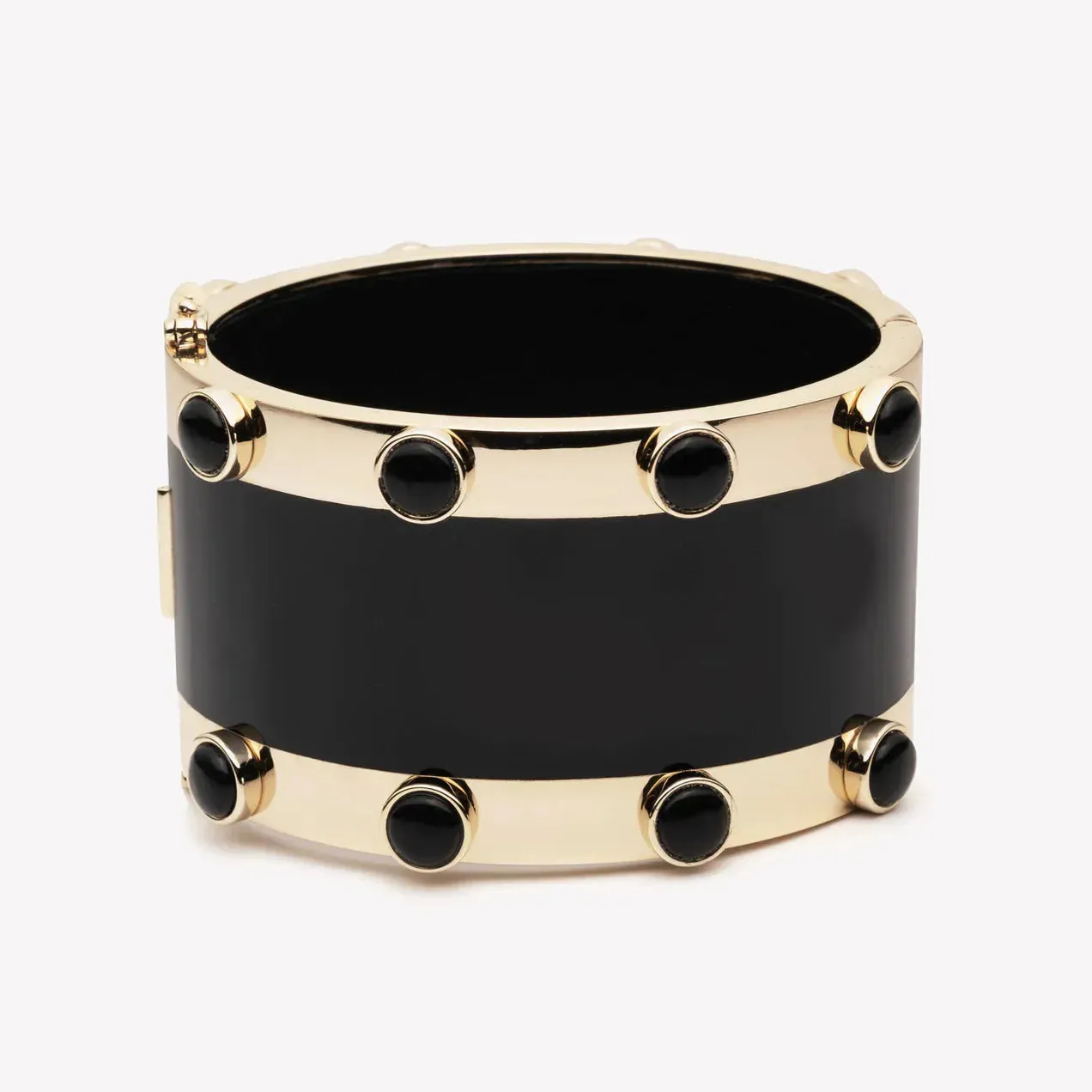Inlaid Cabochon Onyx Cuff