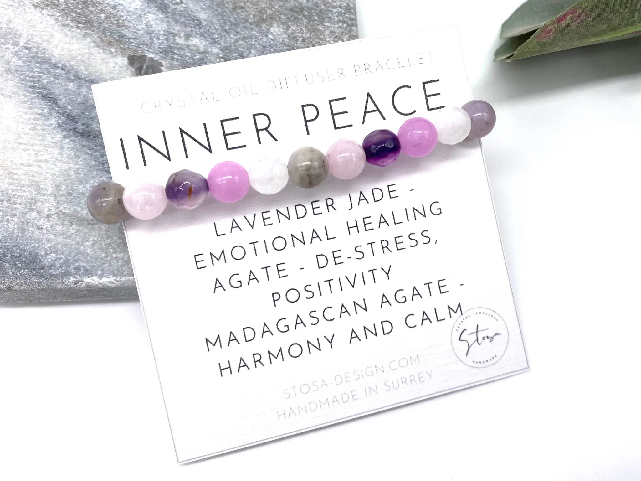 Inner Peace Crystal Beaded Bracelet - Aromatherapy Bracelet