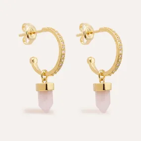 Intention of Love Rose Quartz Hoops