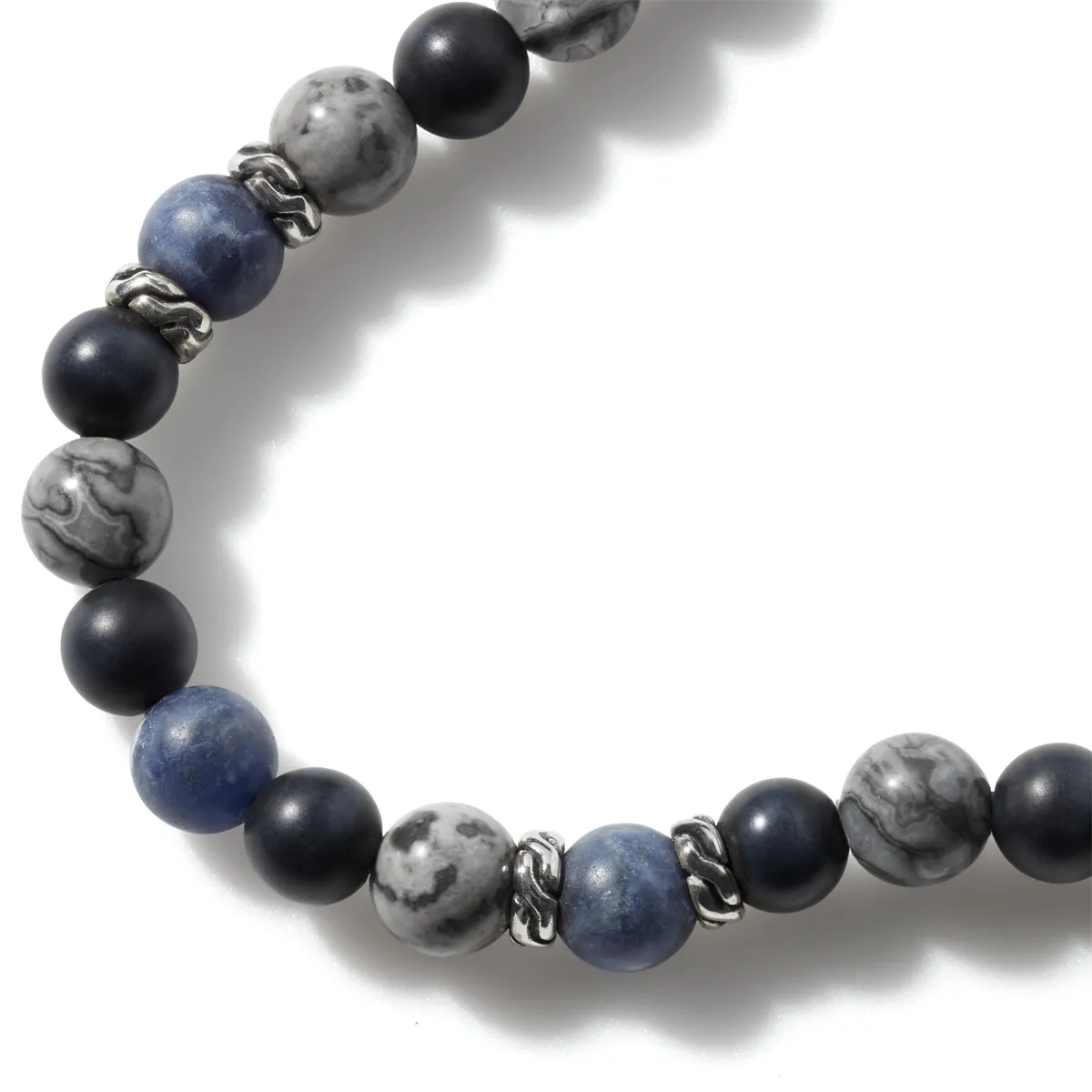 John Hardy Mens Classic Chain Silver Hook Bead Bracelet, Size Unisex Large