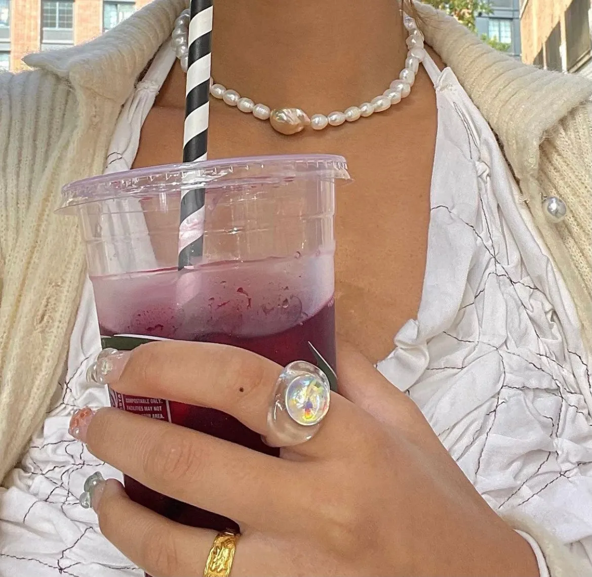 Jumbo Pearl Drops Necklace
