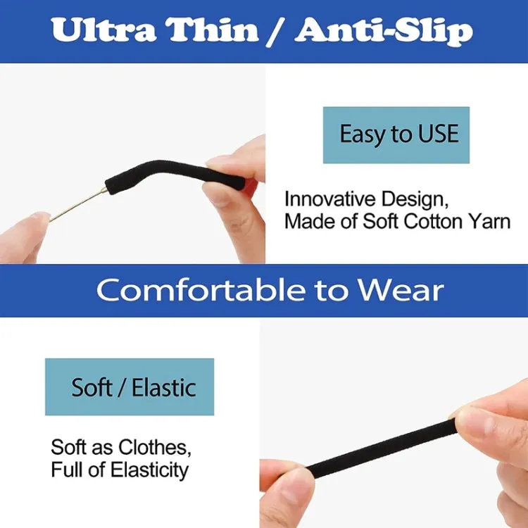 Knitted Eyeglasses Leg Cover Elastic Anti-Slip Cover Eyeglass Holder Sleeve(Brown)