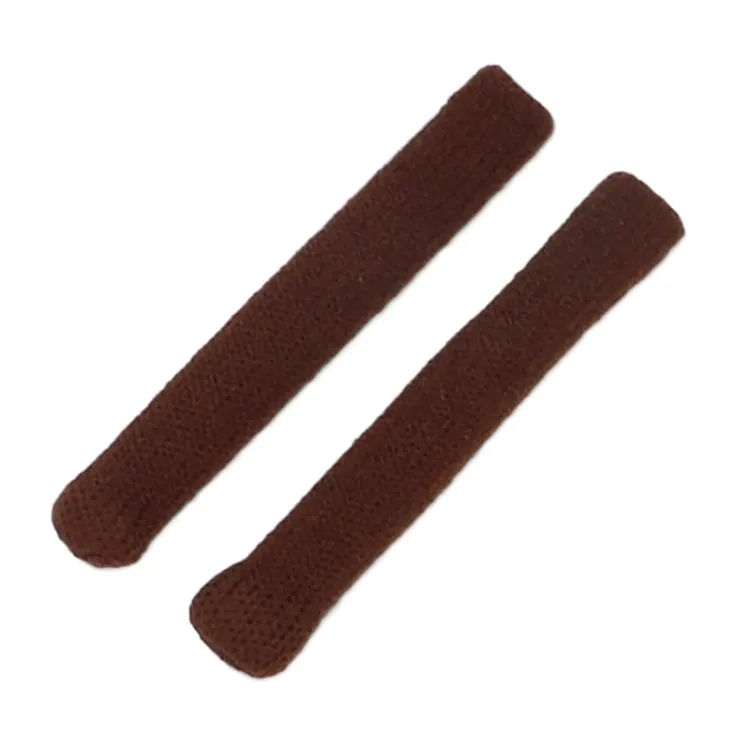 Knitted Eyeglasses Leg Cover Elastic Anti-Slip Cover Eyeglass Holder Sleeve(Brown)