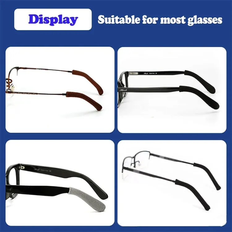 Knitted Eyeglasses Leg Cover Elastic Anti-Slip Cover Eyeglass Holder Sleeve(Brown)
