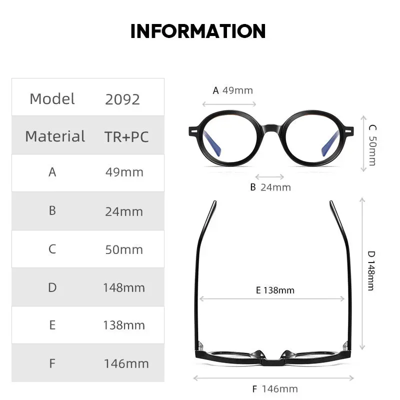 Kocolior Unisex Full Rim Oval Acetate Hyperopic Reading Glasses 2092