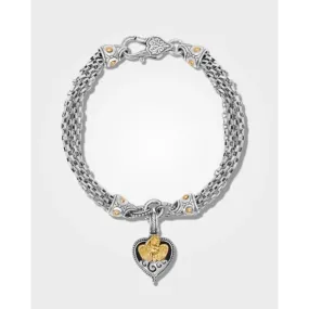 Konstantino Angelic Silver and 18K Gold Ethereal Heart Chain Bracelet