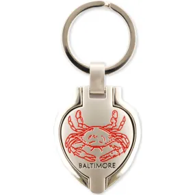 KRBM01 Key Ring Pewter Locket Baltimore Crab
