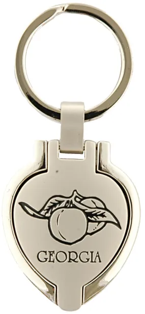 KRGA01 Key Ring Pewter Locket Georgia Peach
