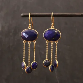 Lapis Lazuli and Gold Vermeil Chandelier Drops