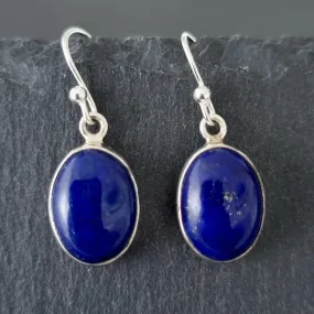 Lapis Lazuli Oval 14mm x 10mm 925 Silver Earrings, E2LL