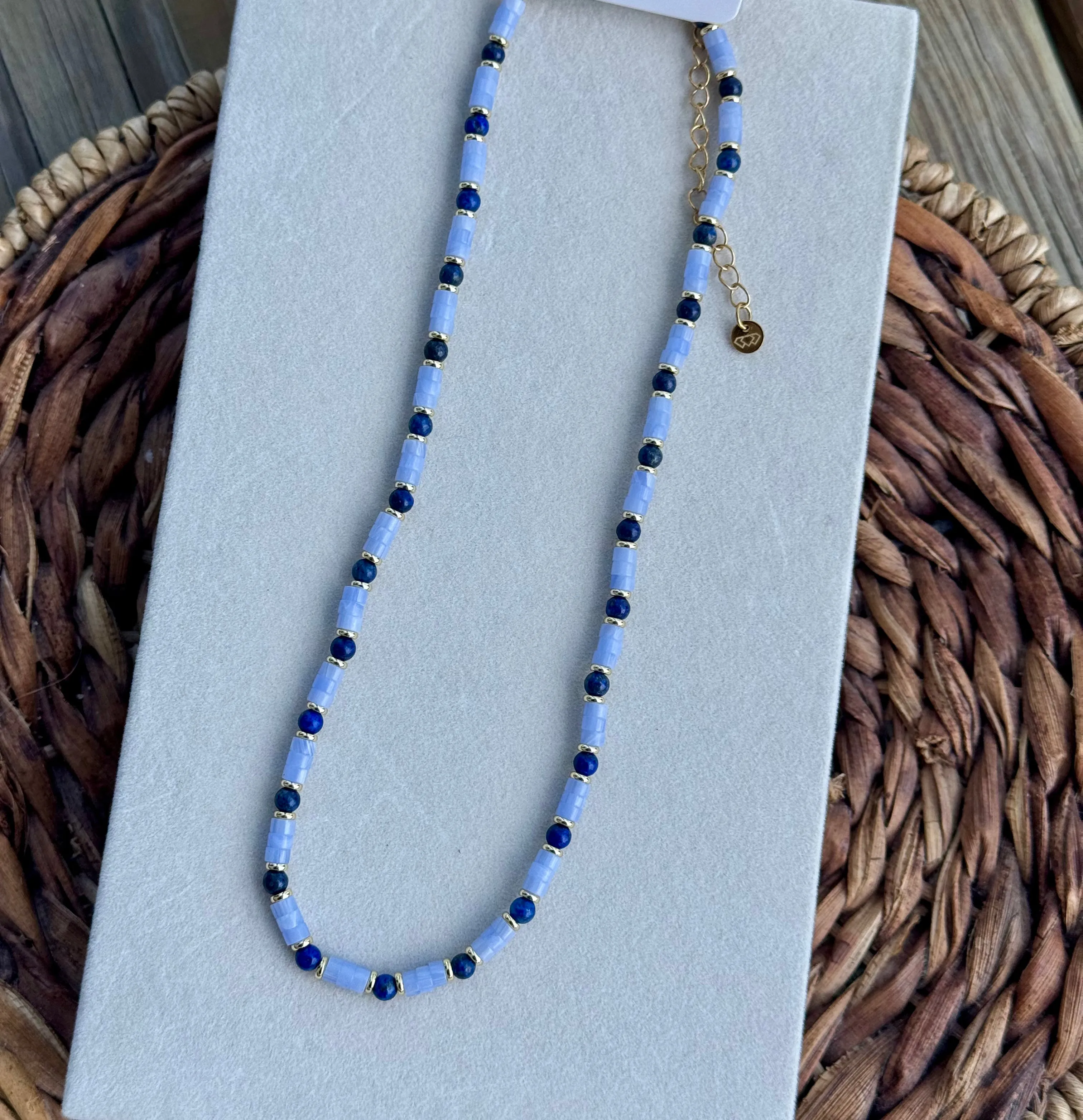 Light Blue Gemstone Necklace by Treasure Jewels
