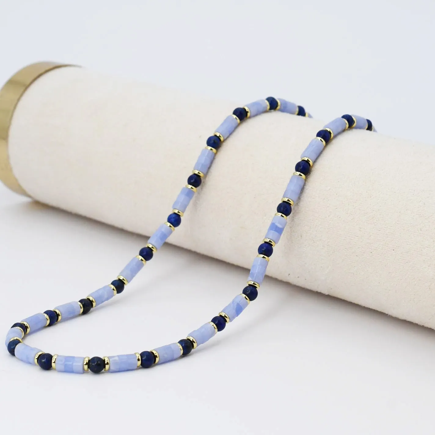 Light Blue Gemstone Necklace by Treasure Jewels
