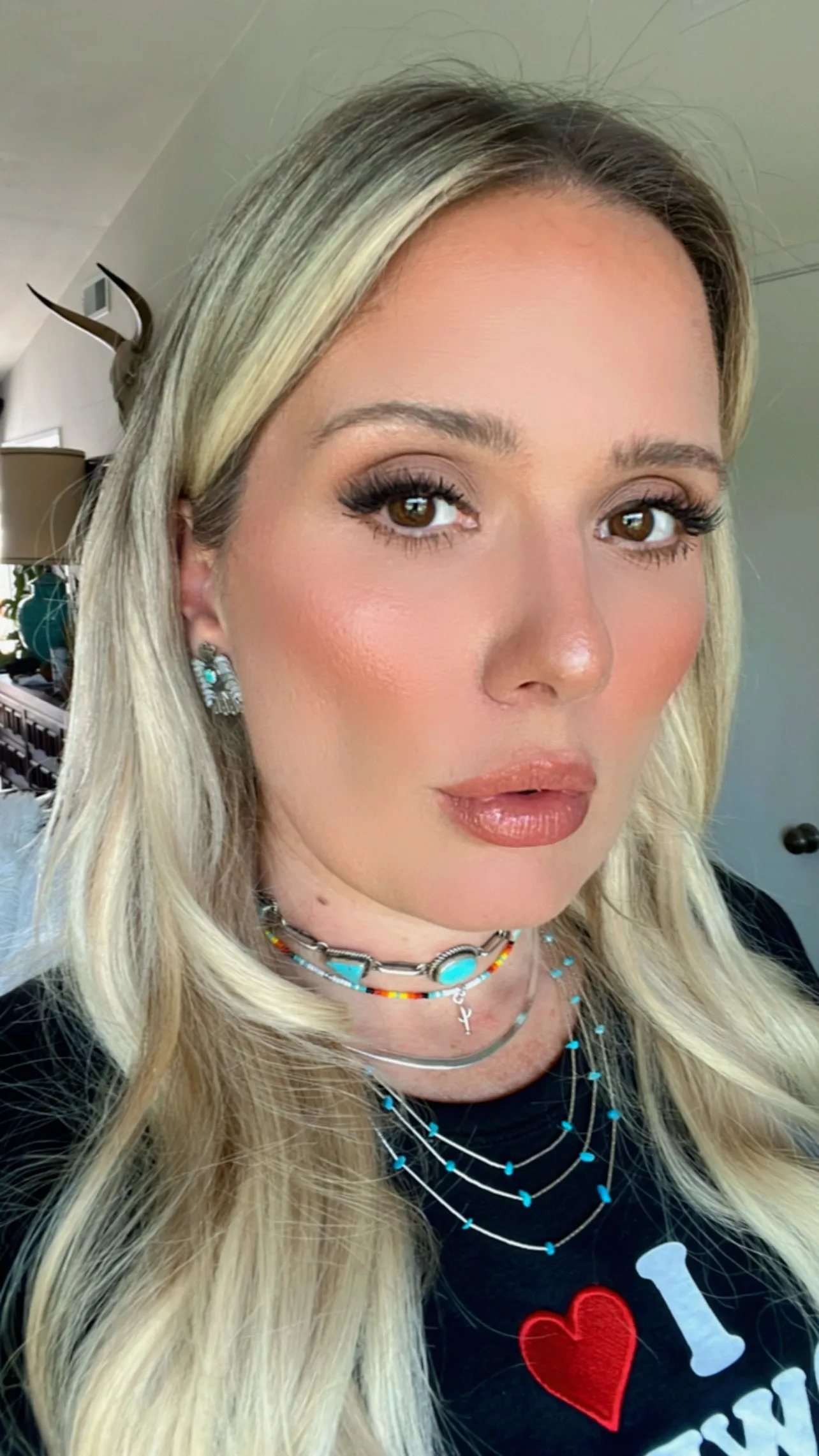 Liquid Silver three strand nugget Necklace turquoise or Co ral