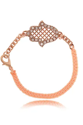 LK DESIGNS HAMSA Rose Cord Bracelet