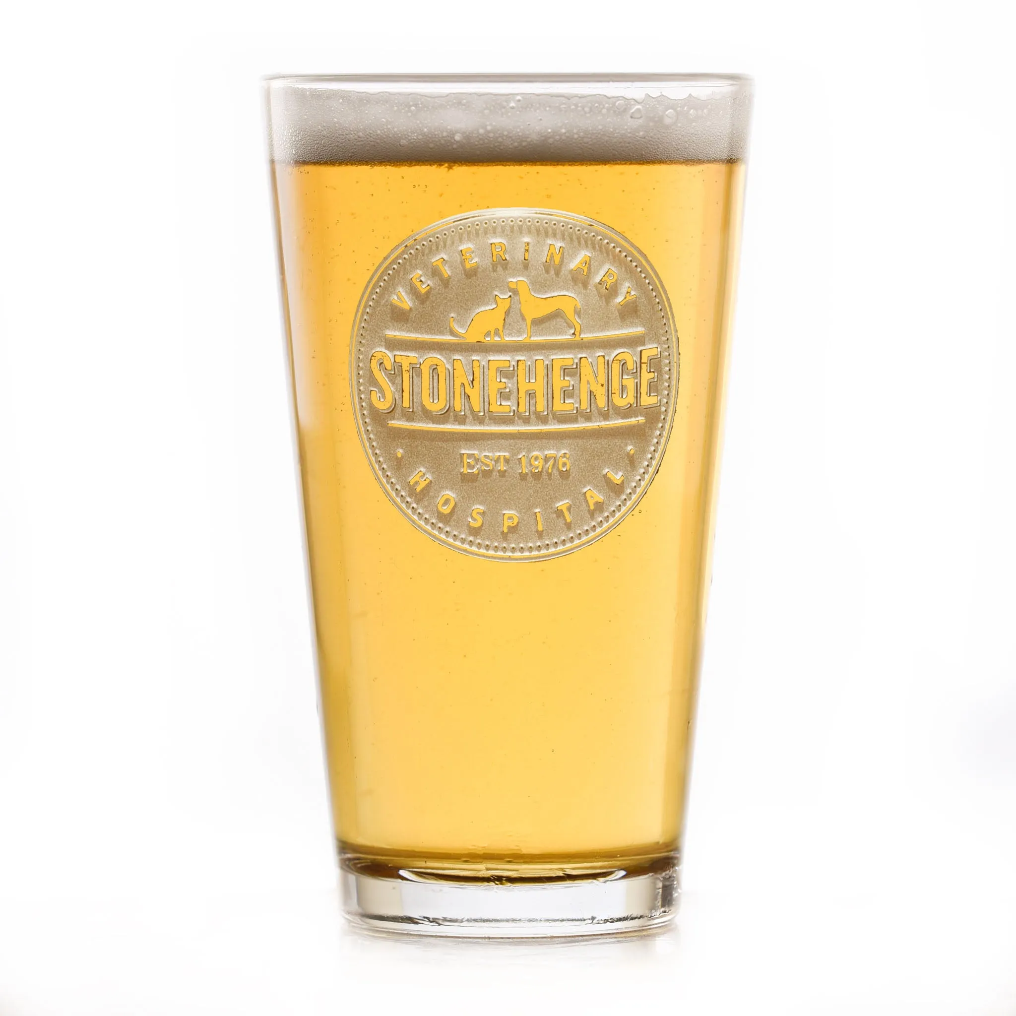 Logo Engraved Pub Pint Glasses (Set of 4)