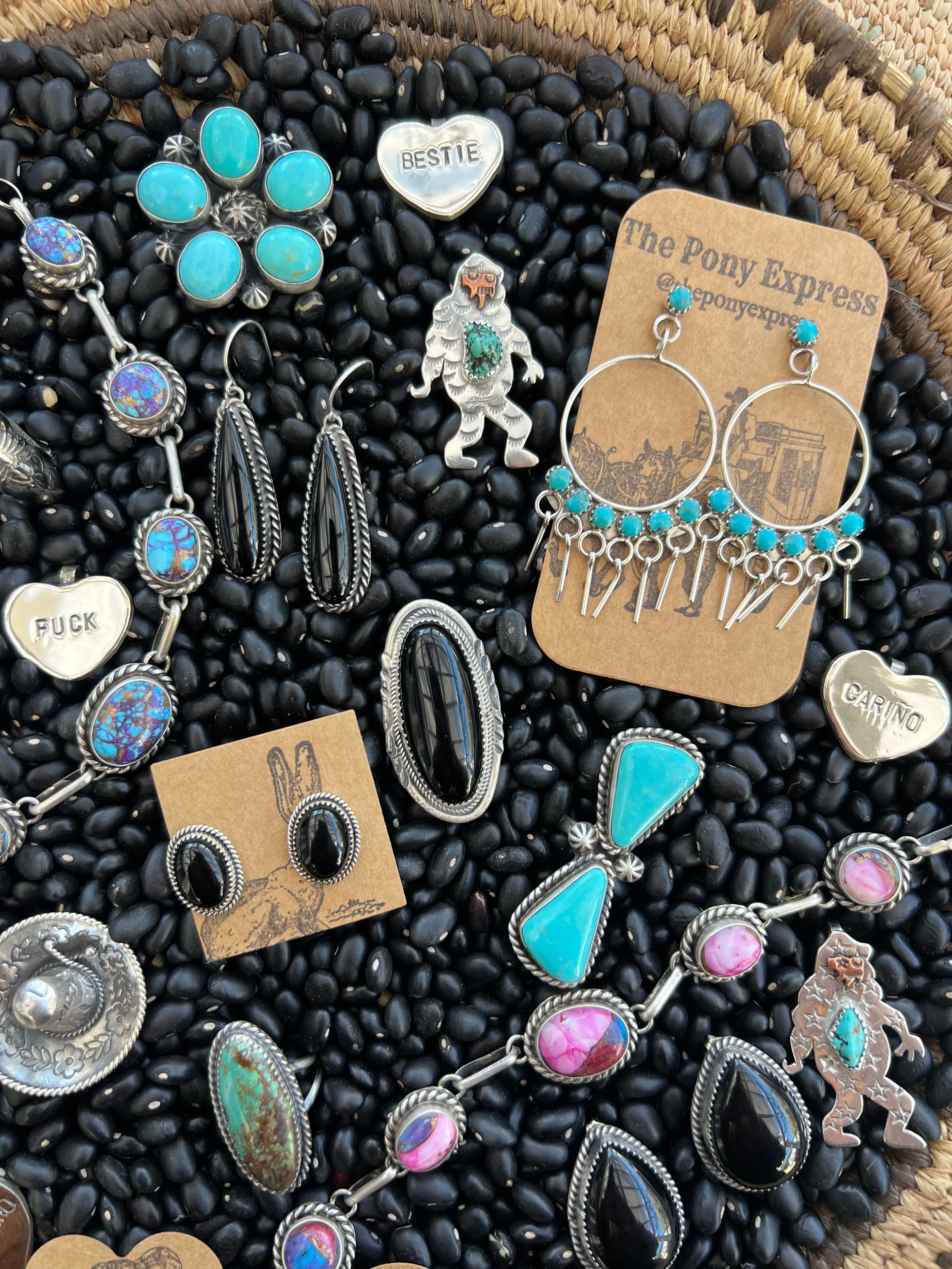 Long Jet Onyx Earrings