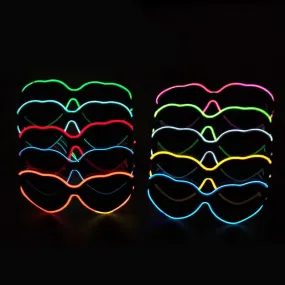 Love Heart Shape Light Up Neon LED Glasses