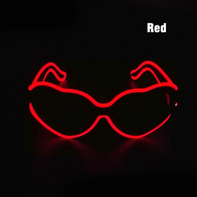 Love Heart Shape Light Up Neon LED Glasses