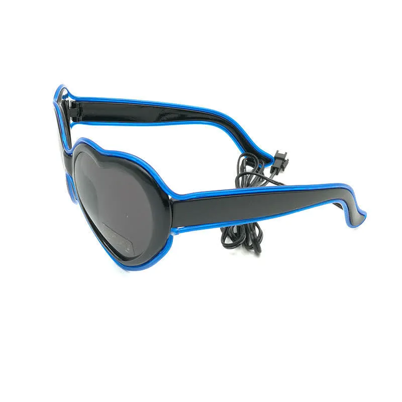 Love Heart Shape Light Up Neon LED Glasses