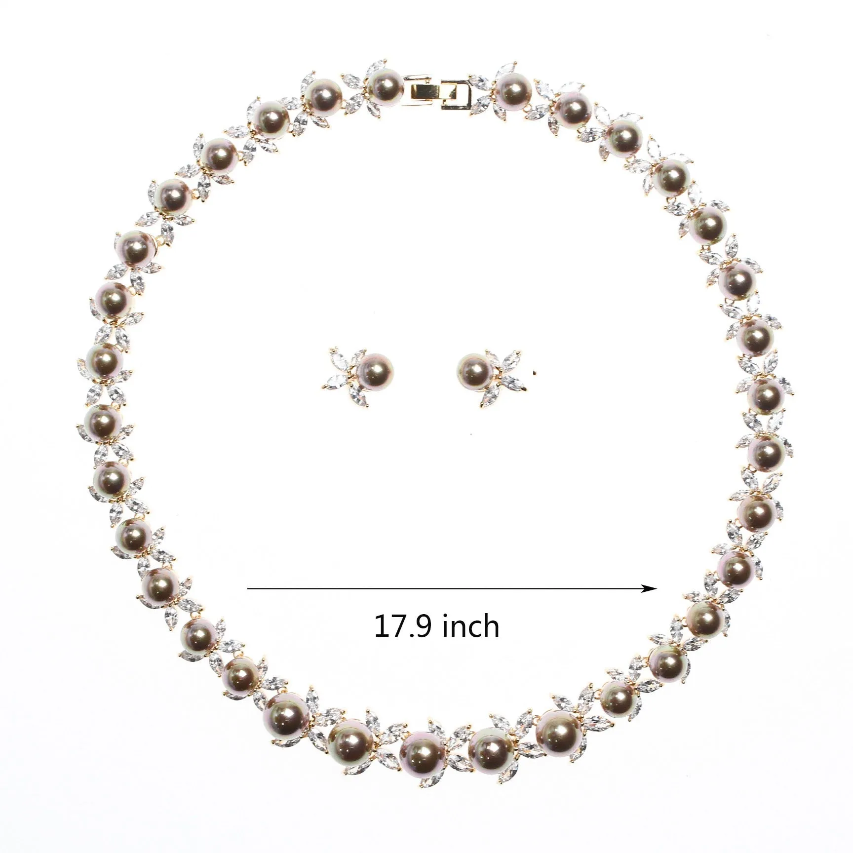 Luxy Moon Mothers Birthstone Necklace Pearl Wedding Jewelry Sets