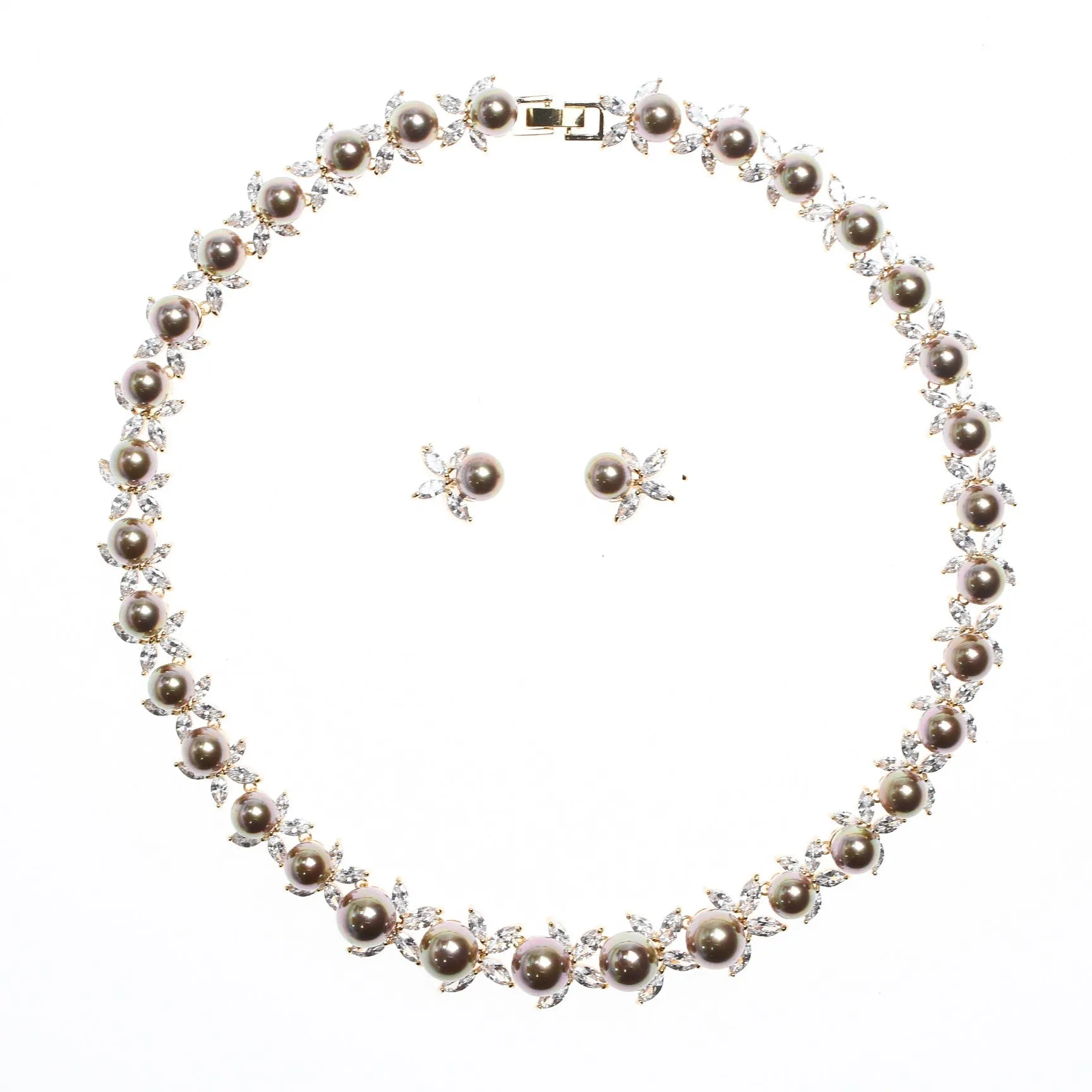 Luxy Moon Mothers Birthstone Necklace Pearl Wedding Jewelry Sets