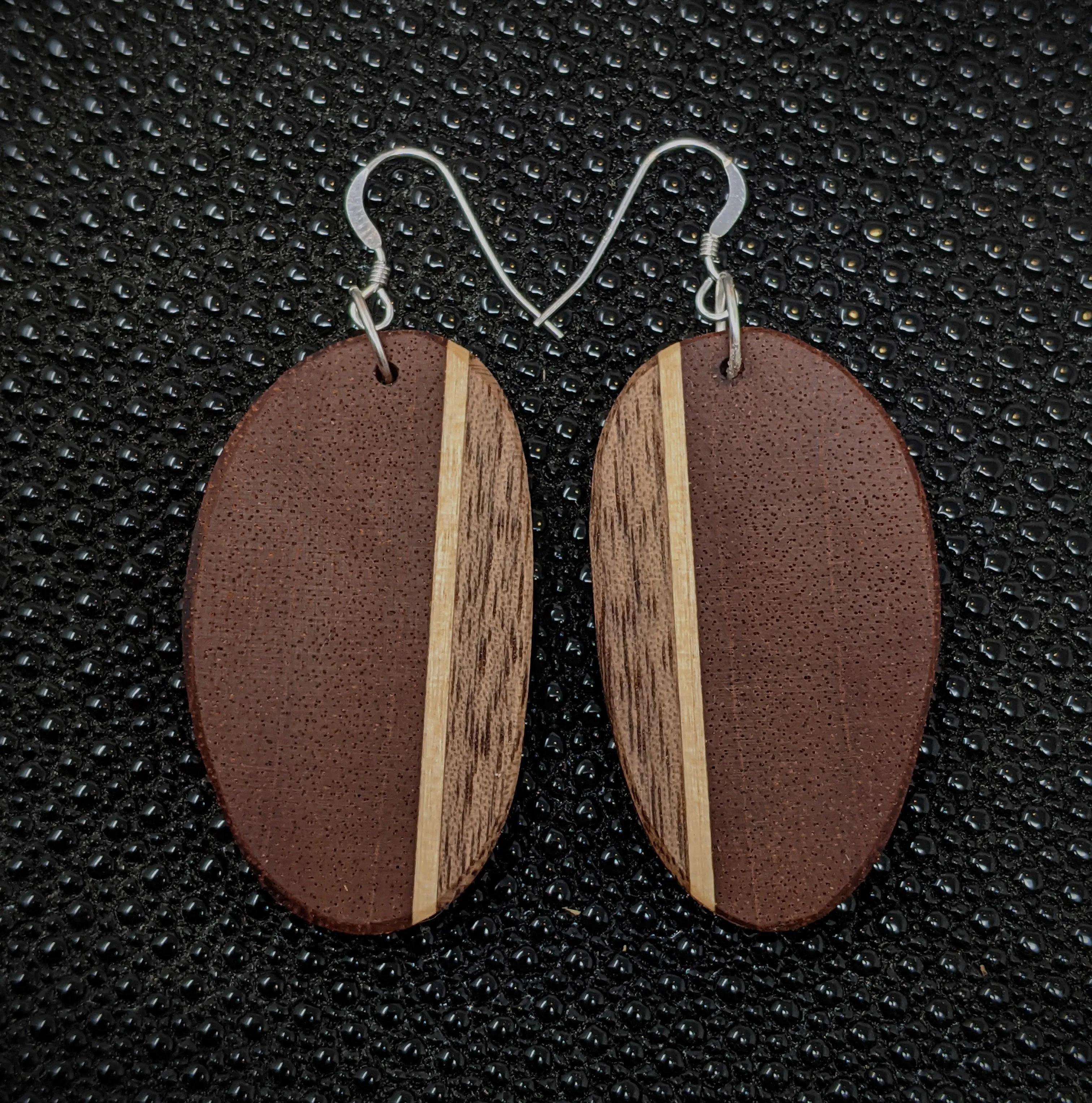 Mahogany Oval Dangle Earrings